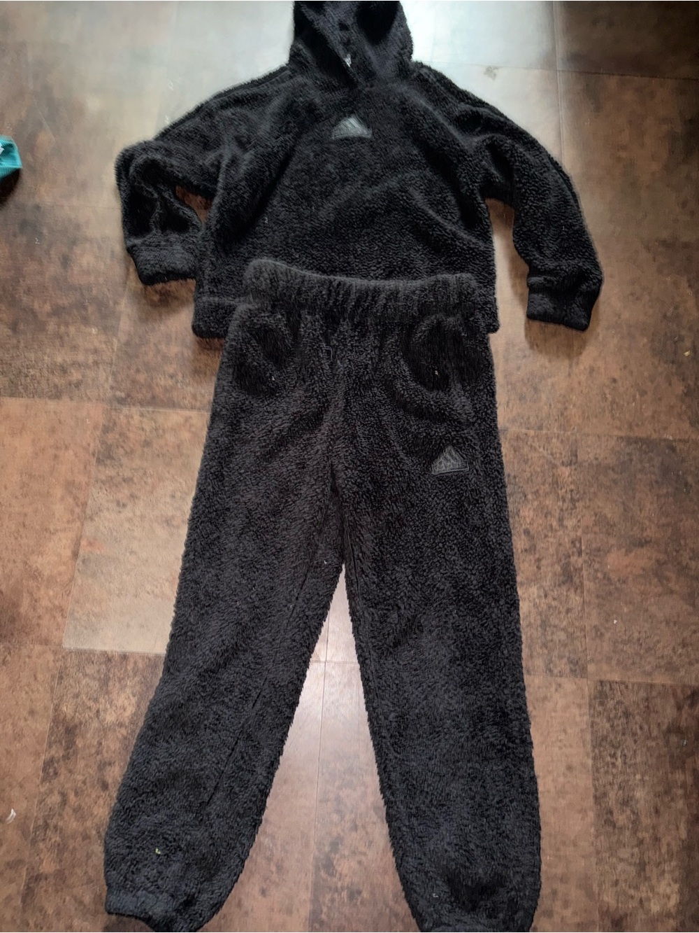 Cozy adidas Fleece Kids Pajama Set - Black